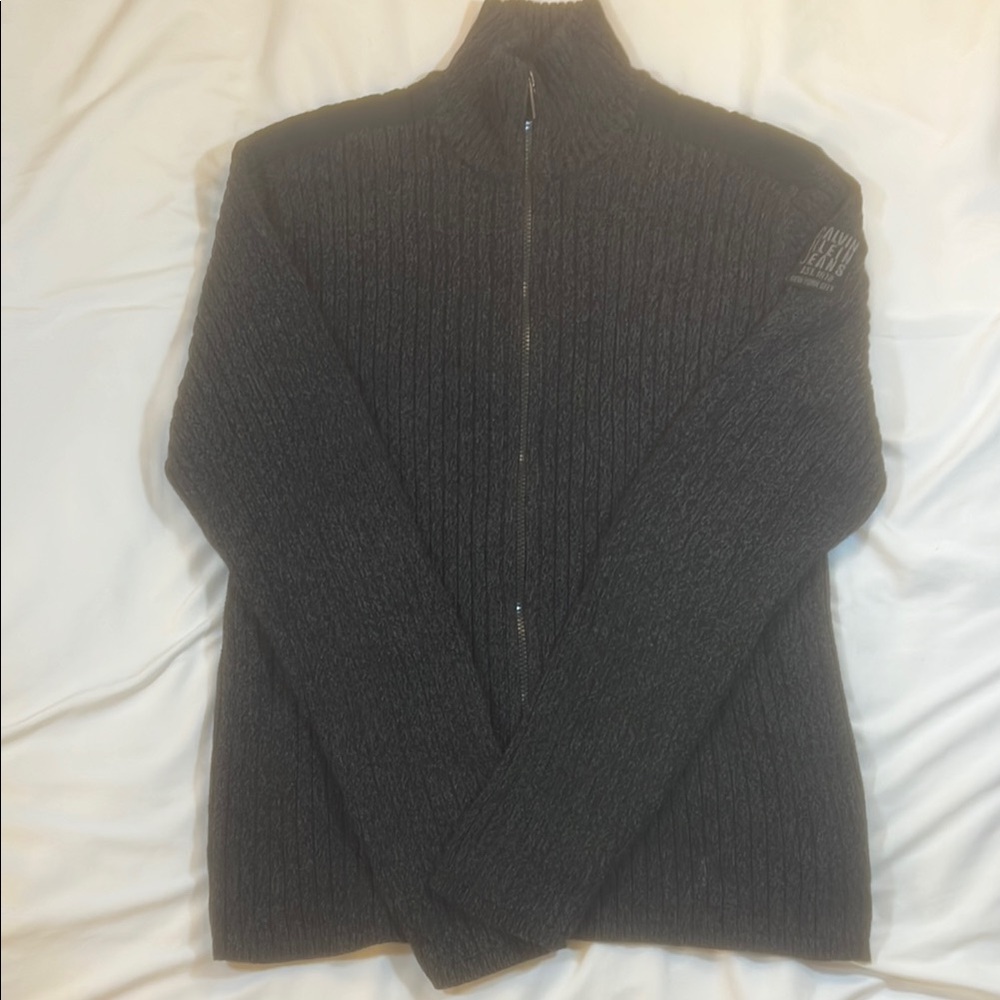Calvin Klein Black Zip Up Sweater